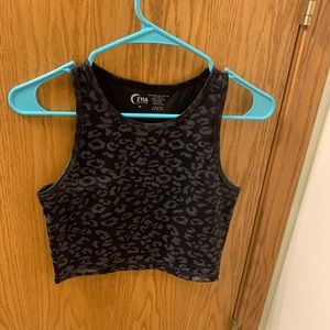 Zyia Black Leopard Reflective Crop